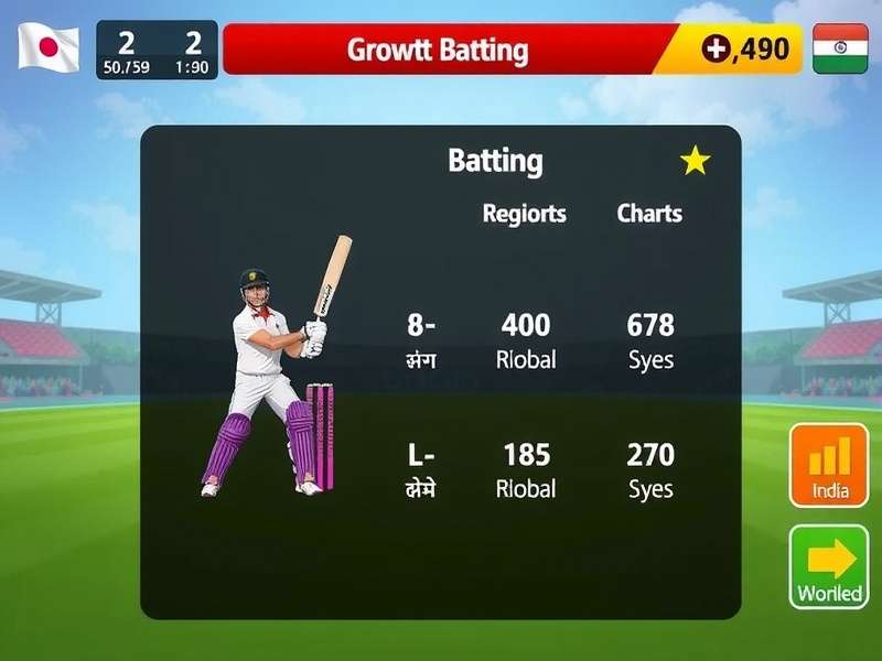 Brisk Ballers gameplay screenshot showing batting interface